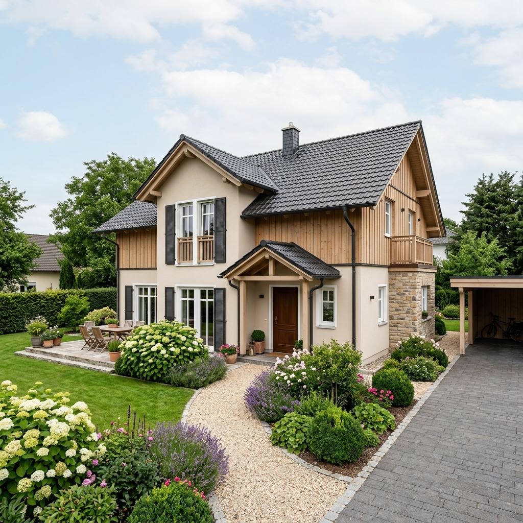 Landhuis Landidyll 148 van Albert Haus met zadeldak — prefab woning van 148 m²