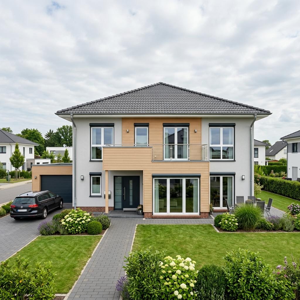Casco prefab woning Generation 3 van allkauf haus met zadeldak — prefab woning van 202 m²