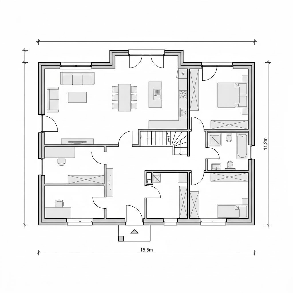 Plattegrond Home 4 van allkauf haus — 142 m², 5 kamers