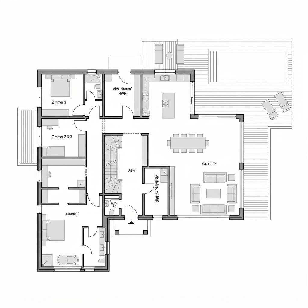 Plattegrond City Villa 190 van ARGE-HAUS — 190 m², 6 kamers