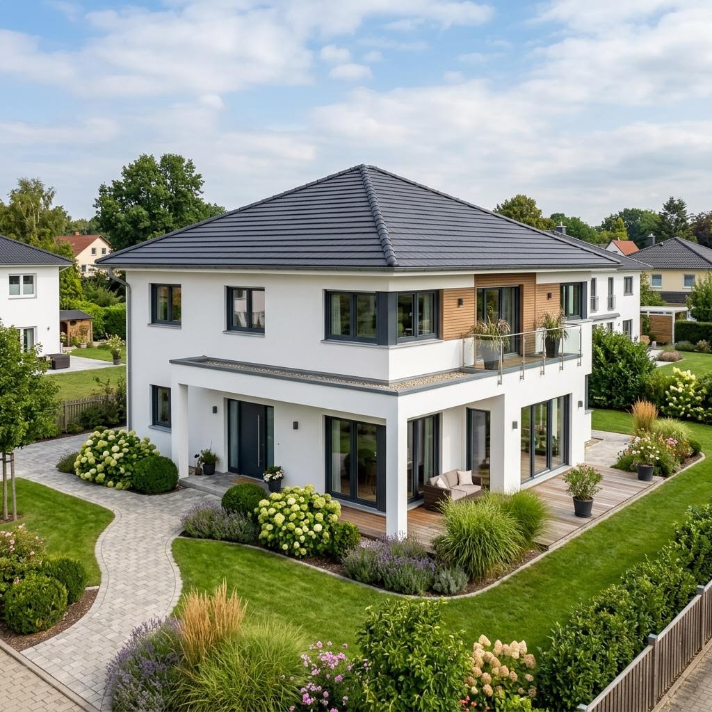 Stadsvilla Evolution Walm 154 van Bien-Zenker met schilddak — prefab woning van 154 m²