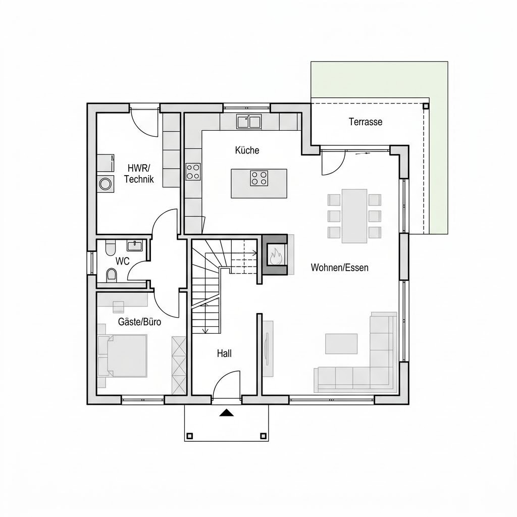 Plattegrond Evolution 176 Stadtvilla van Bien-Zenker — 176 m², 6 kamers