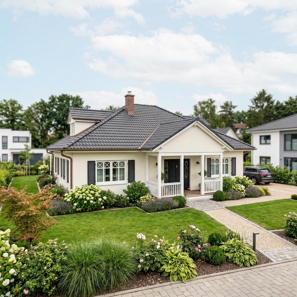 Amerikaanse woning Savannah 145 van Bostonhaus met zadeldak — prefab woning van 145 m²
