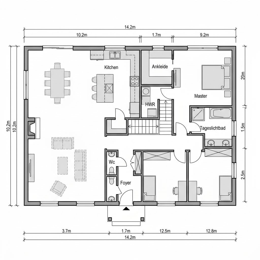 Plattegrond Savannah 145 van Bostonhaus — 145 m², 4 kamers