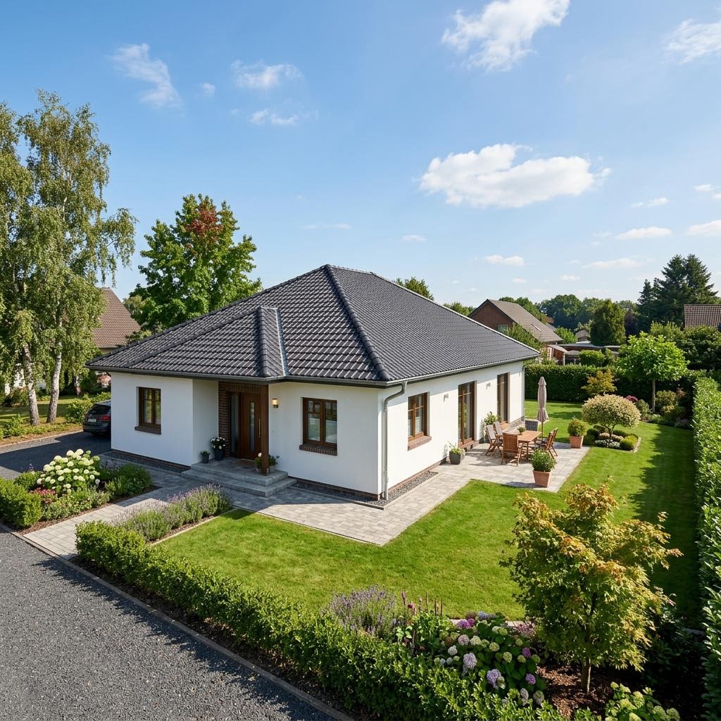 Bungalow Bungalow 128 van Town & Country Haus Deutschland met schilddak — prefab woning van 128 m²