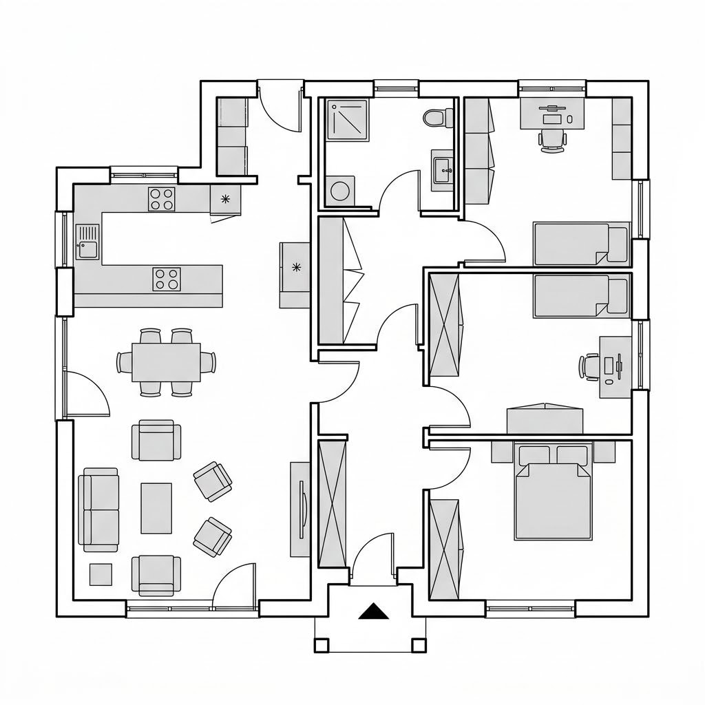 Plattegrond Park 127 Bungalow van Danwood — 127 m², 4 kamers
