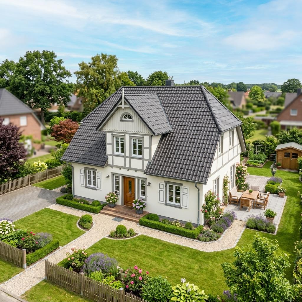 Kapiteinshuis Kapitänshaus Nordfriesland 136 van Danhaus Deutschland met wolfsdak — prefab woning van 136 m²
