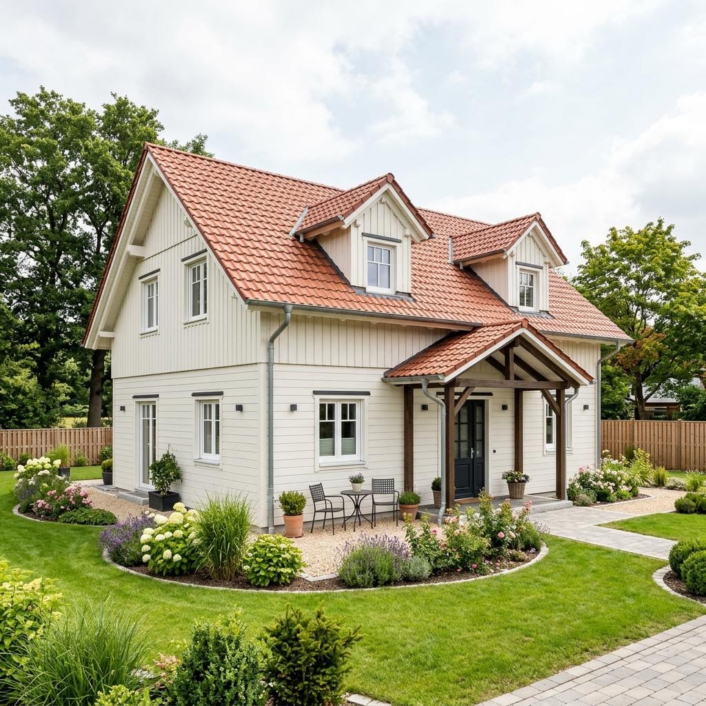 Landhuis Landhof 125 van Danhaus met zadeldak — prefab woning van 125 m²