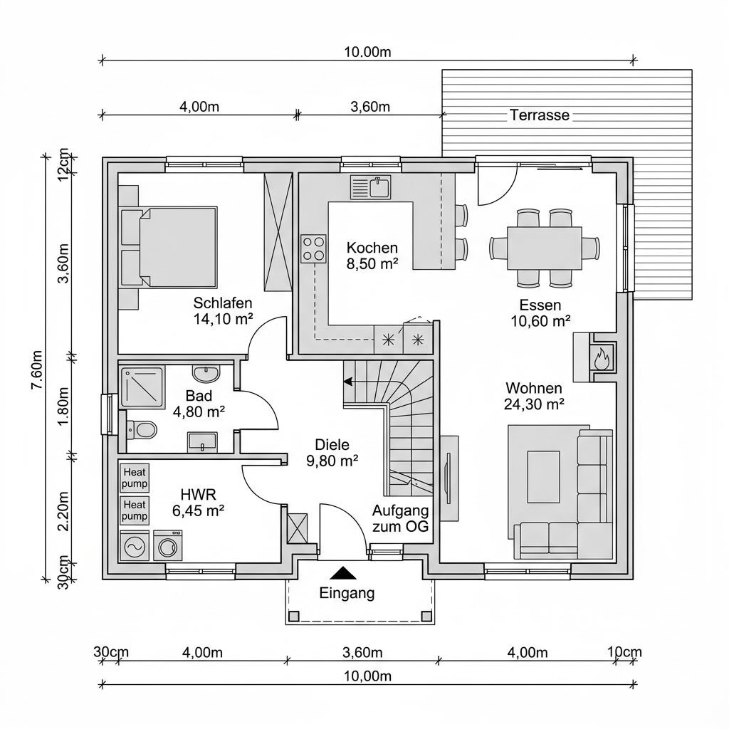 Plattegrond Schwedenhaus Göteborg 152 van Danwood — 152 m², 5 kamers