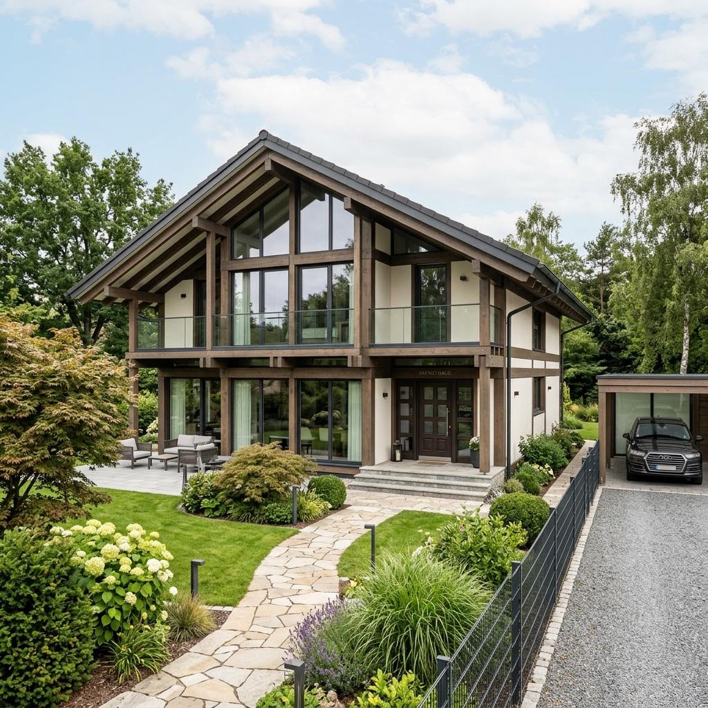 Luxevilla Country Living van DAVINCI HAUS met zadeldak — prefab woning van 185 m²