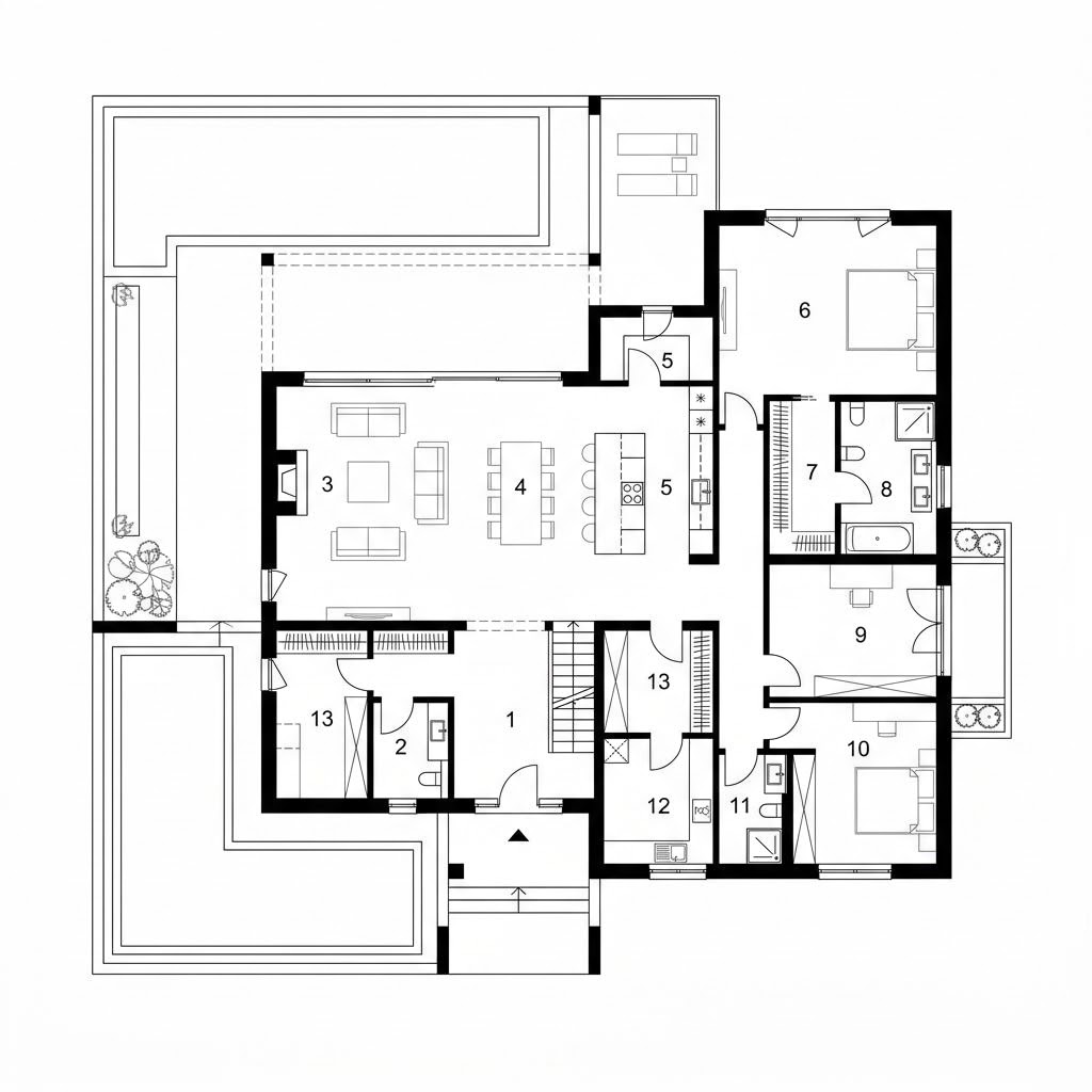 Plattegrond Country Living van DAVINCI HAUS — 185 m², 5 kamers