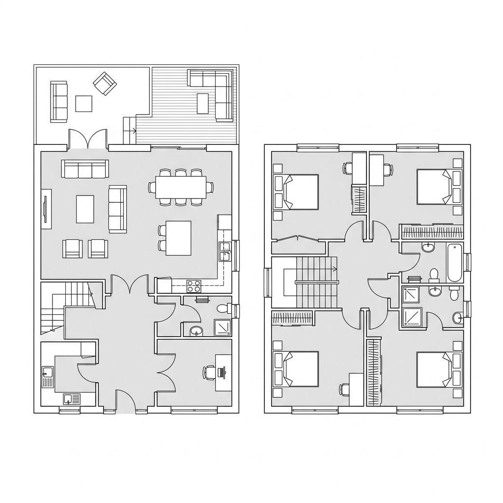 Plattegrond Classic 196 van Danwood — 196 m², 5 kamers