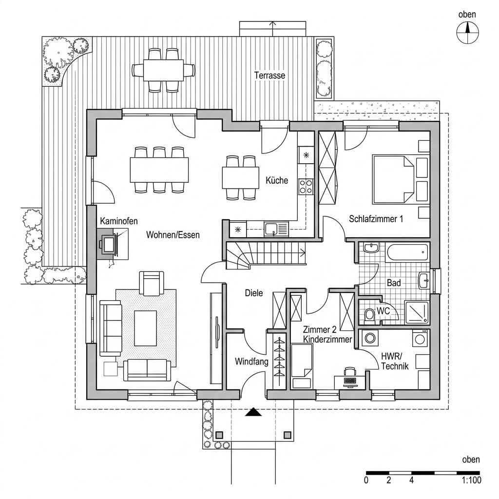 Plattegrond Point 116 van Danwood — 116 m², 4 kamers