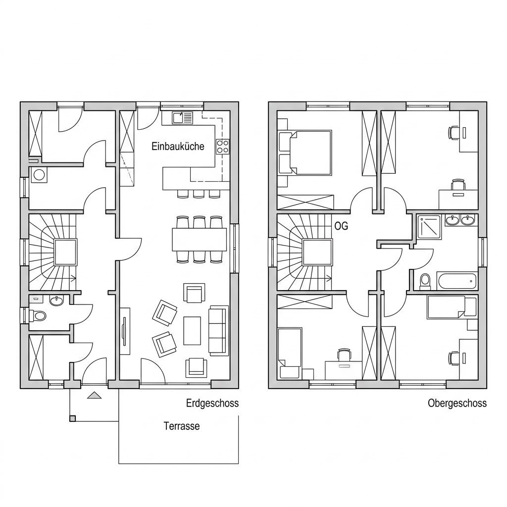 Plattegrond Aktionshaus Mailand van Heinz von Heiden Massivhäuser — 128 m², 4 kamers