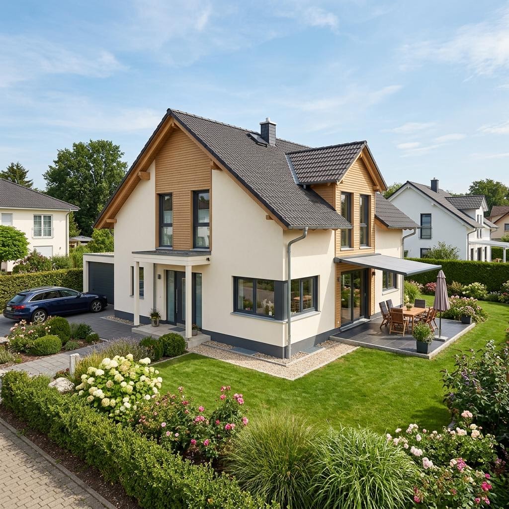 Eengezinswoning Family VIO van Kern-Haus met zadeldak — prefab woning van 145 m²