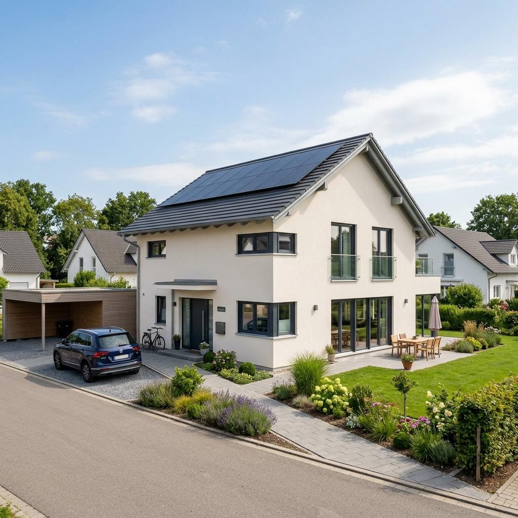 Eengezinswoning SUNSHINE 143 V4 van Living Haus met zadeldak — prefab woning van 145 m²