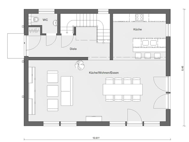 Plattegrond E 20-148.6 - Haus in rot met prijs – 137 m² Einfamilienhaus