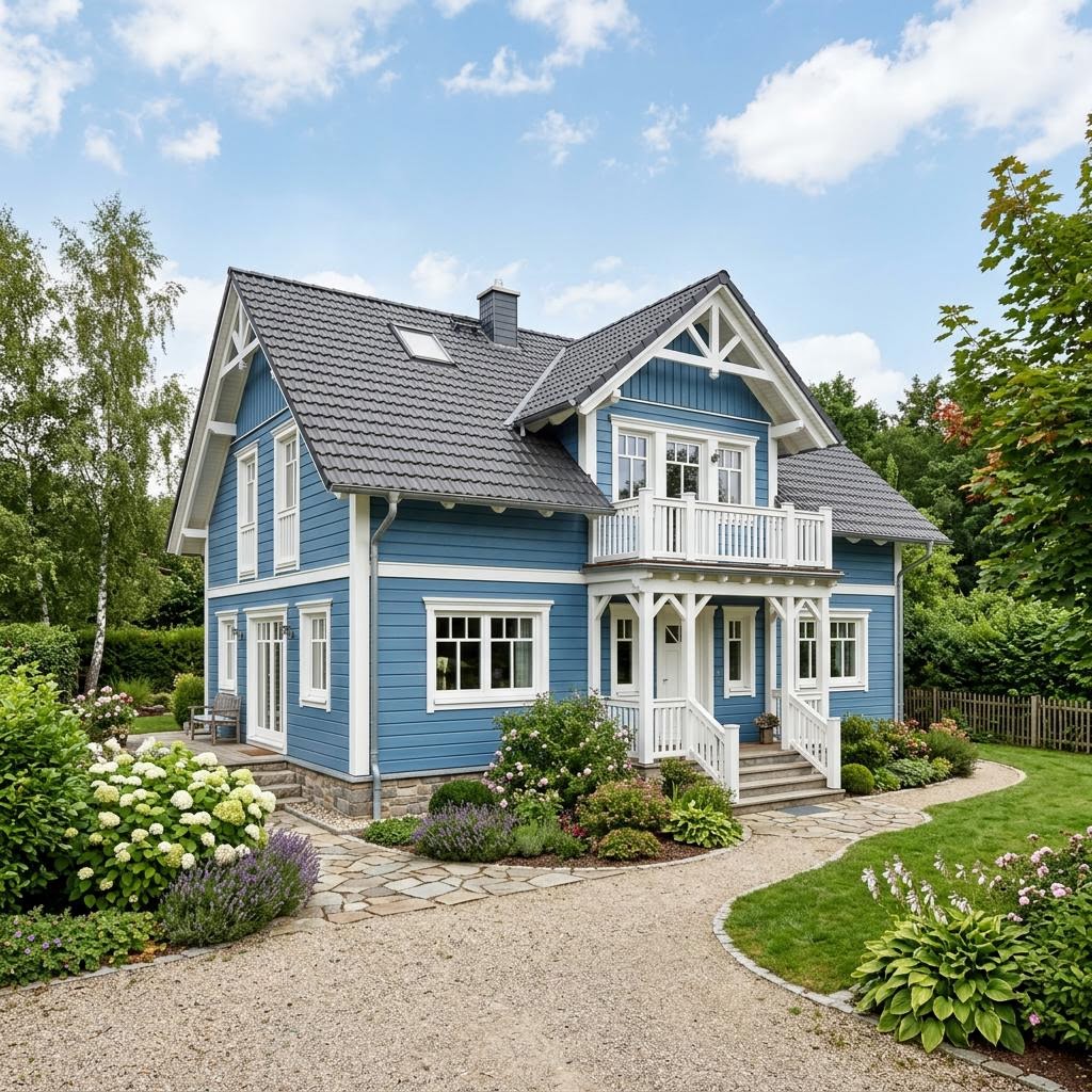 Amerikaanse woning Arve van Stommel Haus met zadeldak — prefab woning van 151 m²