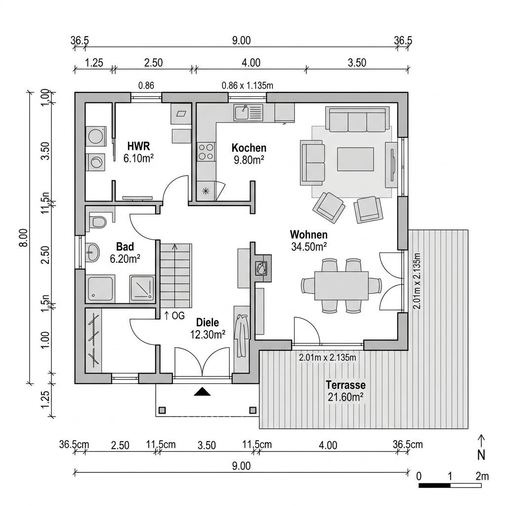 Plattegrond Schwedenhaus Linköping 144 van Eksjöhus — 144 m², 5 kamers