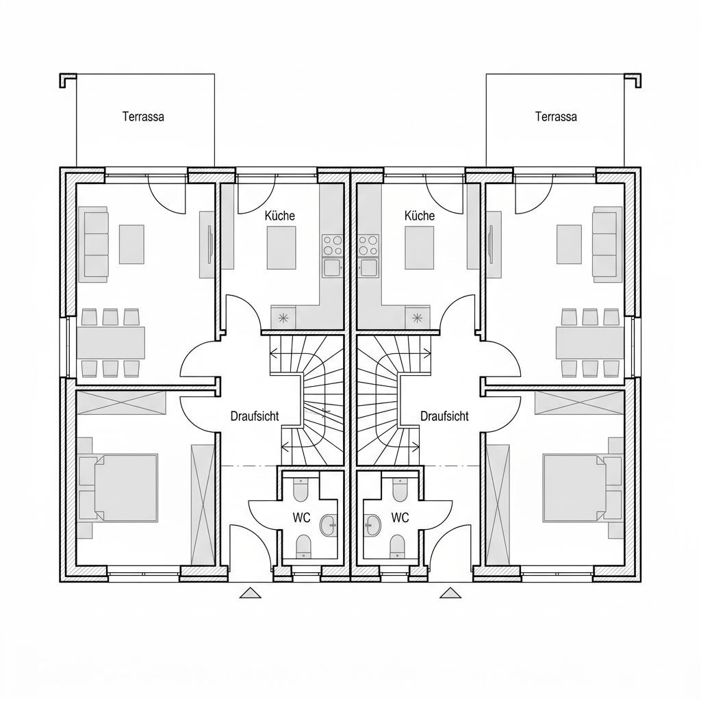 Plattegrond Doppelhaushälfte Fulda van FIBAV Immobilien — 120 m², 4 kamers