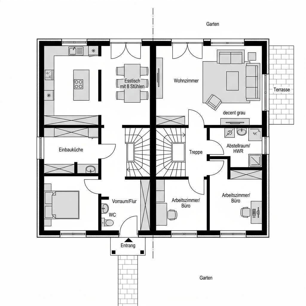 Plattegrond Doppelhaushälfte Meissen van FIBAV Immobilien — 142 m², 5 kamers