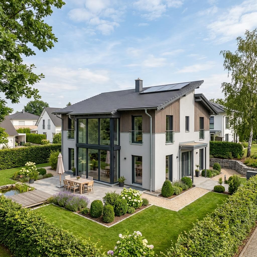 Eengezinswoning Medley VP Modern van FingerHaus met verspringend lessenaarsdak — prefab woning van 151 m²