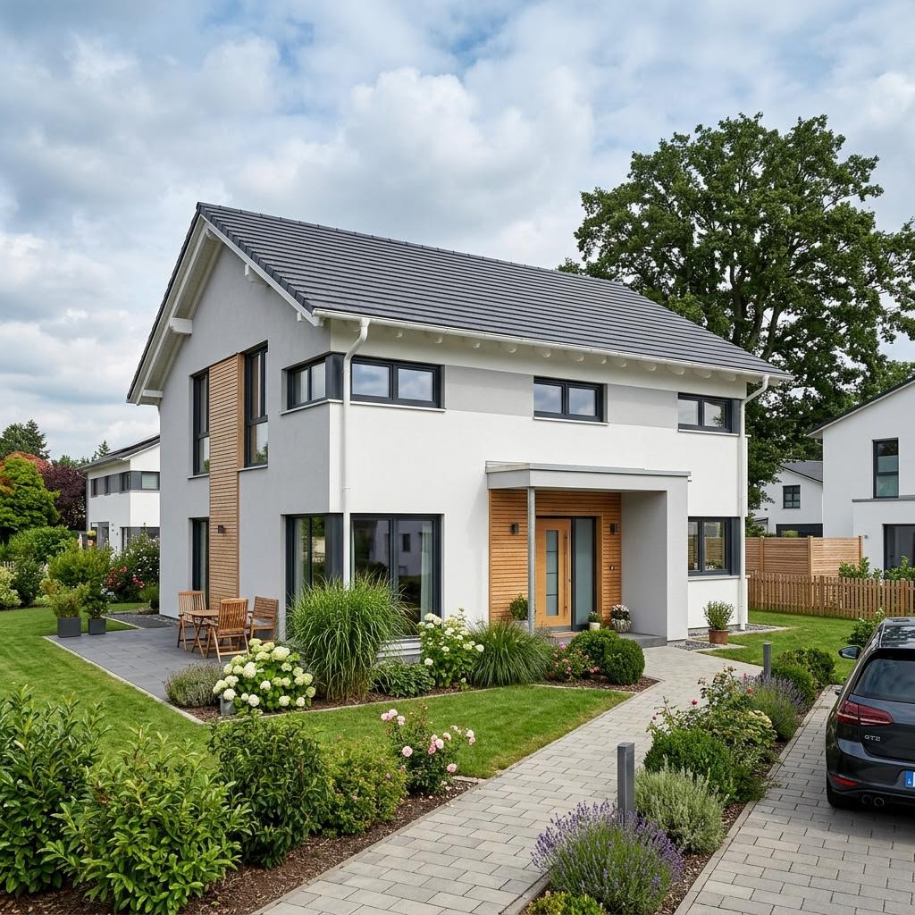 Eengezinswoning NEO 211 van FingerHaus met zadeldak — prefab woning van 136 m²