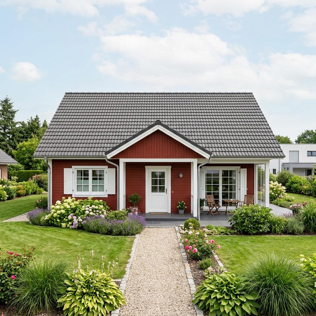 Zweeds huis Trelleborg Plus van Fjorborg Häuser met zadeldak — prefab woning van 118 m²