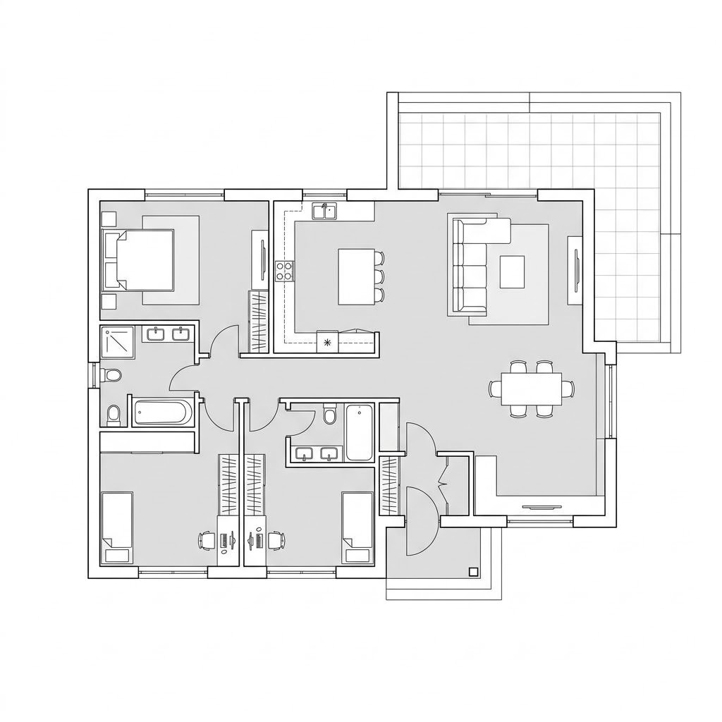 Plattegrond Bauhaus 190 van FischerHaus — 191 m², 6 kamers
