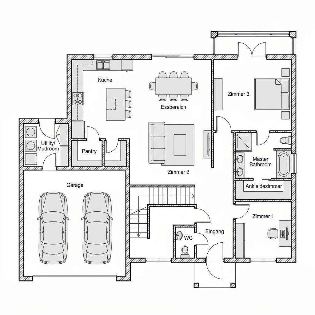 Plattegrond Cape Cod 134 van Greenville — 134 m², 5 kamers