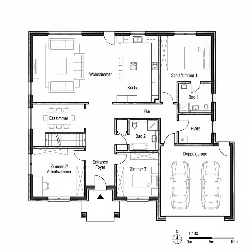 Plattegrond Hampton 180 van Greenville — 180 m², 6 kamers