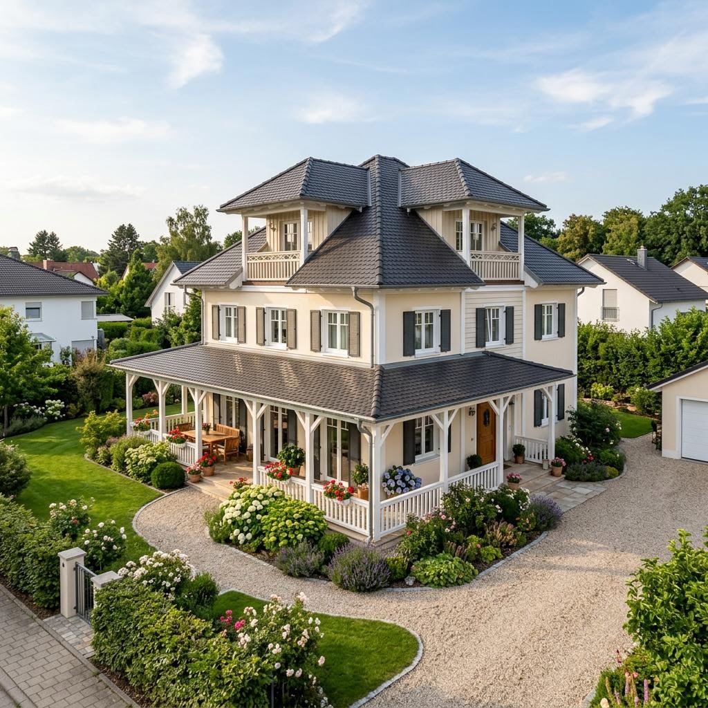 Landhuis Landhaus Savannah 146 van Greenville met schilddak — prefab woning van 146 m²