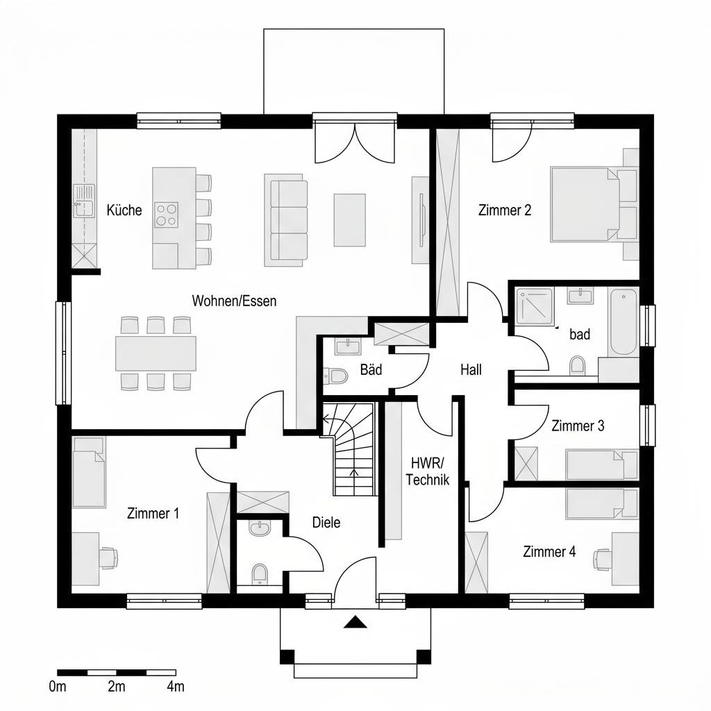 Plattegrond Landhaus L 155 van Haas Haus — 155 m², 5 kamers