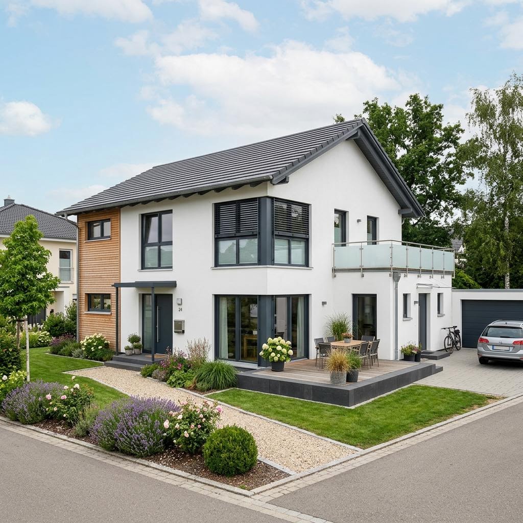 Meergeneratiewoning MH 181 Mehrgenerationenhaus van Haas Haus met zadeldak — prefab woning van 181 m²