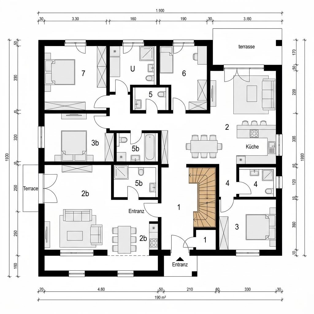Plattegrond O 190 Zweifamilienkonzept van Haas Haus — 190 m², 7 kamers