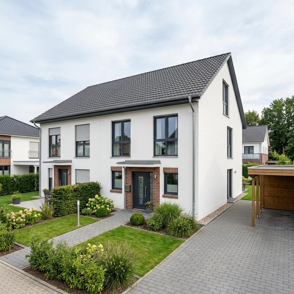 Twee-onder-een-kapwoning Doppelhaus 454 van Heinz von Heiden met zadeldak — prefab woning van 116 m²