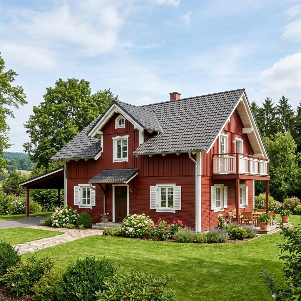 Zweeds huis SH 124 Variante A van ScanHaus Marlow met zadeldak — prefab woning van 124 m²