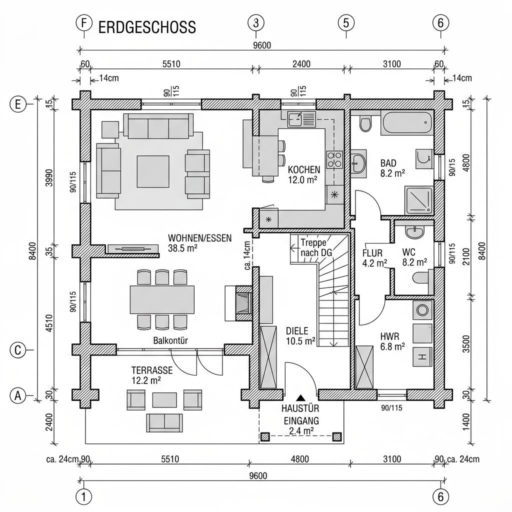 Plattegrond Blockhaus Saimaa 154 van Honka Blockhaus — 154 m², 6 kamers