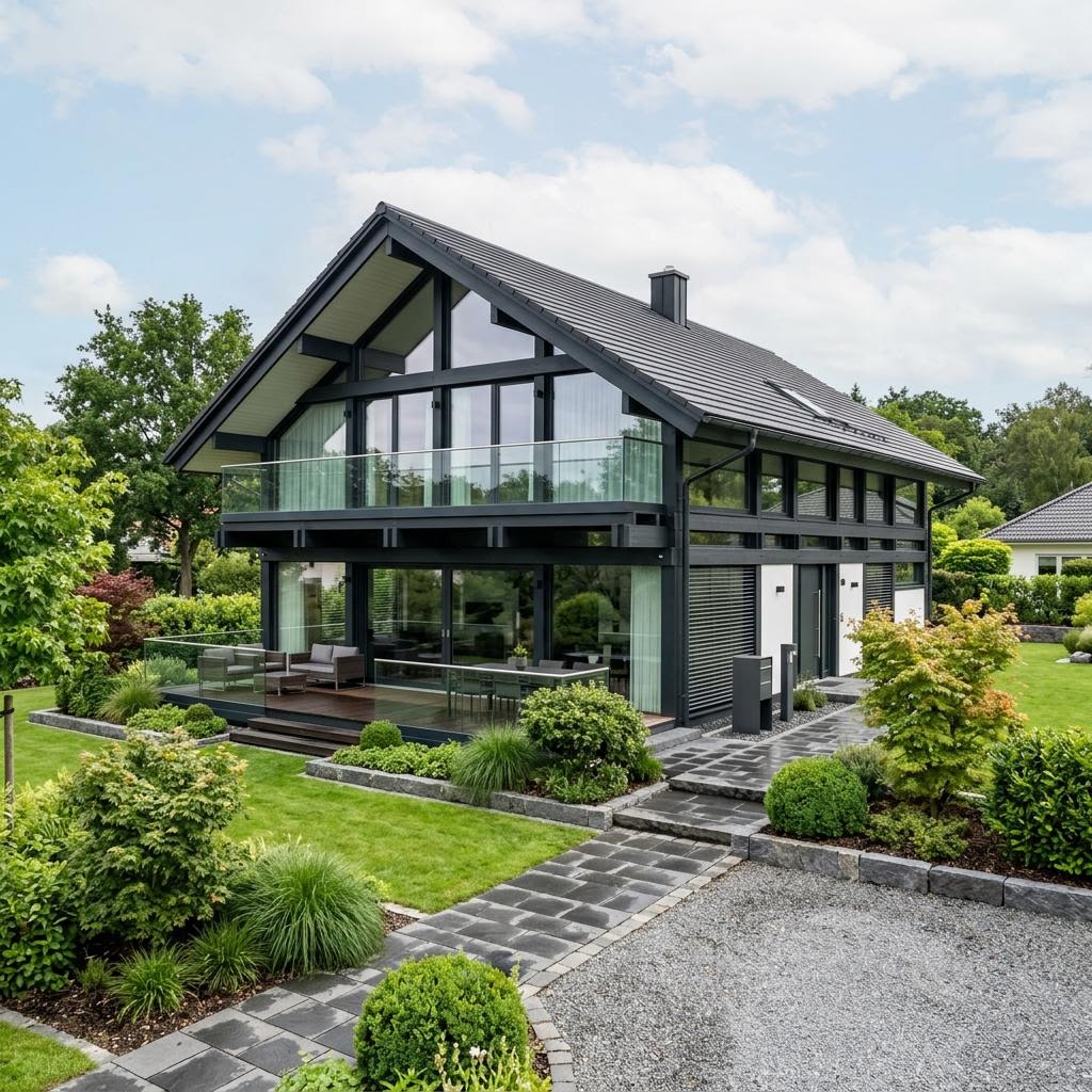 Luxevilla ART 3 van HUF HAUS met zadeldak — prefab woning van 200 m²