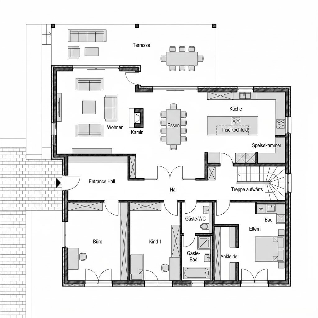Plattegrond ART 3 van HUF HAUS — 200 m², 5 kamers
