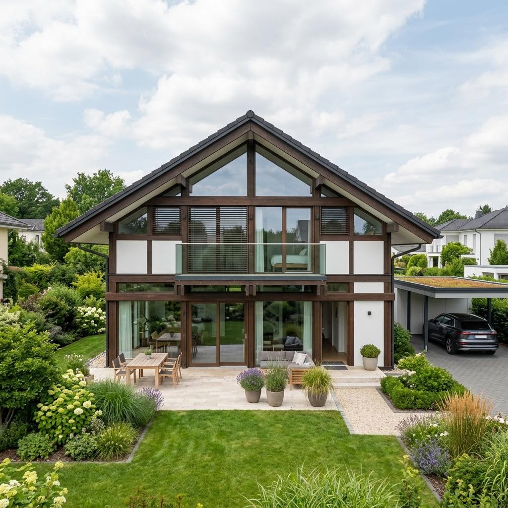 Luxevilla MODUM 8:10 van HUF HAUS met zadeldak — prefab woning van 168 m²