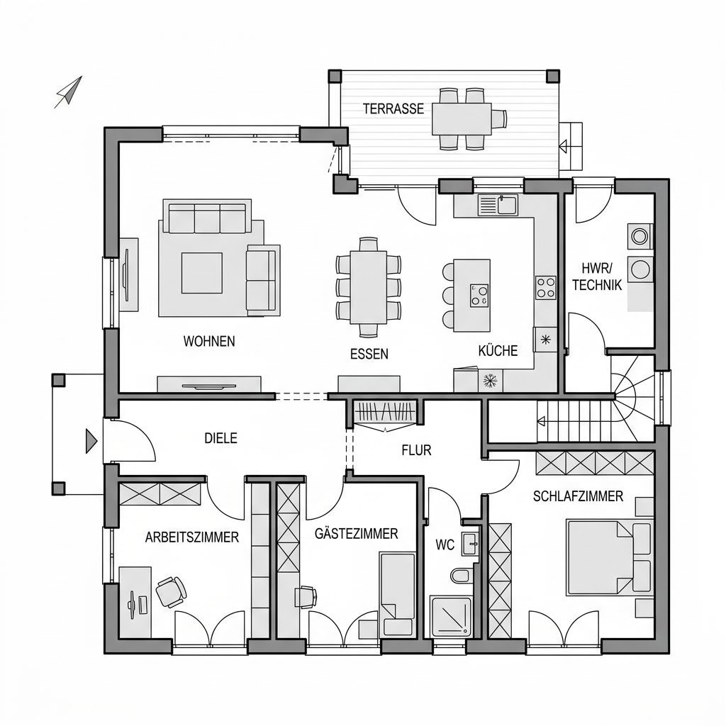 Plattegrond Cinera 152 van Kern-Haus — 152 m², 5 kamers