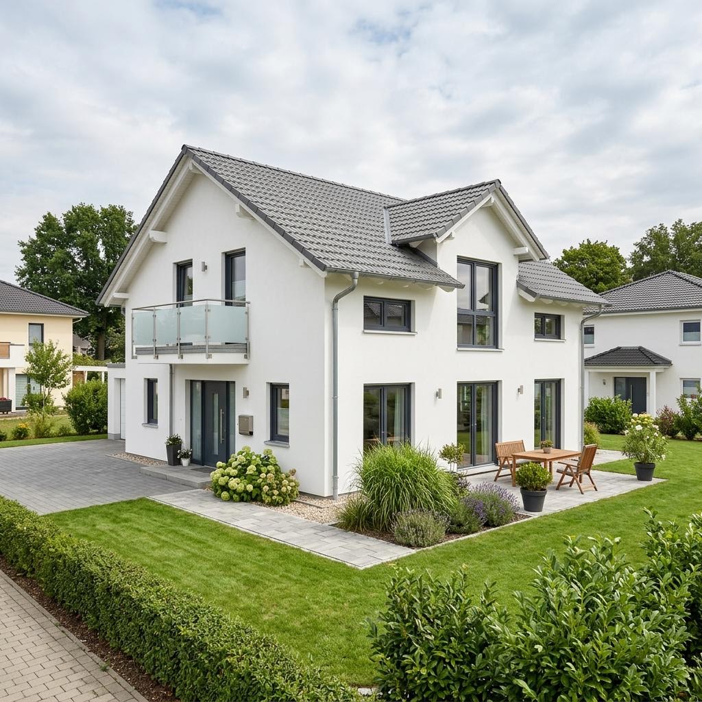 Eengezinswoning Family Line 140 van Kern-Haus met zadeldak — prefab woning van 140 m²