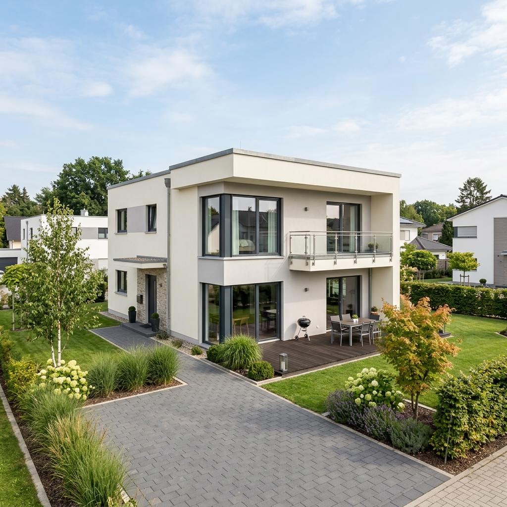 Kubuswoning Kubushaus Signum 146 van Kern-Haus met plat dak — prefab woning van 146 m²