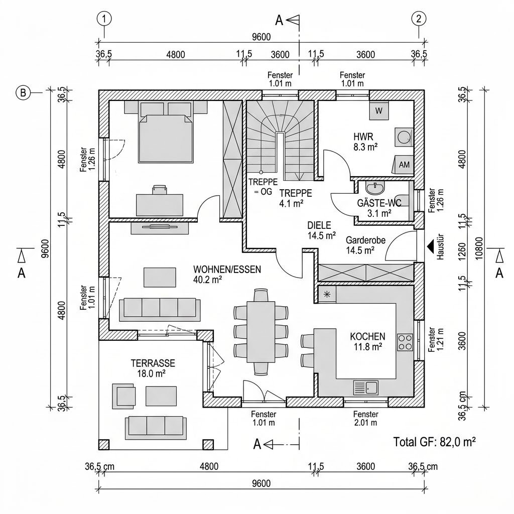 Plattegrond Signum VP 142 van Kern-Haus — 142 m², 5 kamers