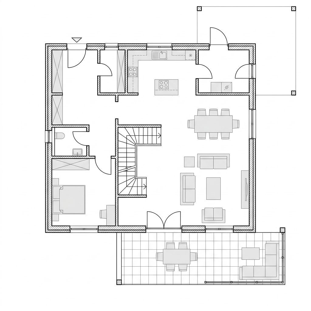 Plattegrond Stadtvilla Signus B van Kern-Haus — 148 m², 5 kamers