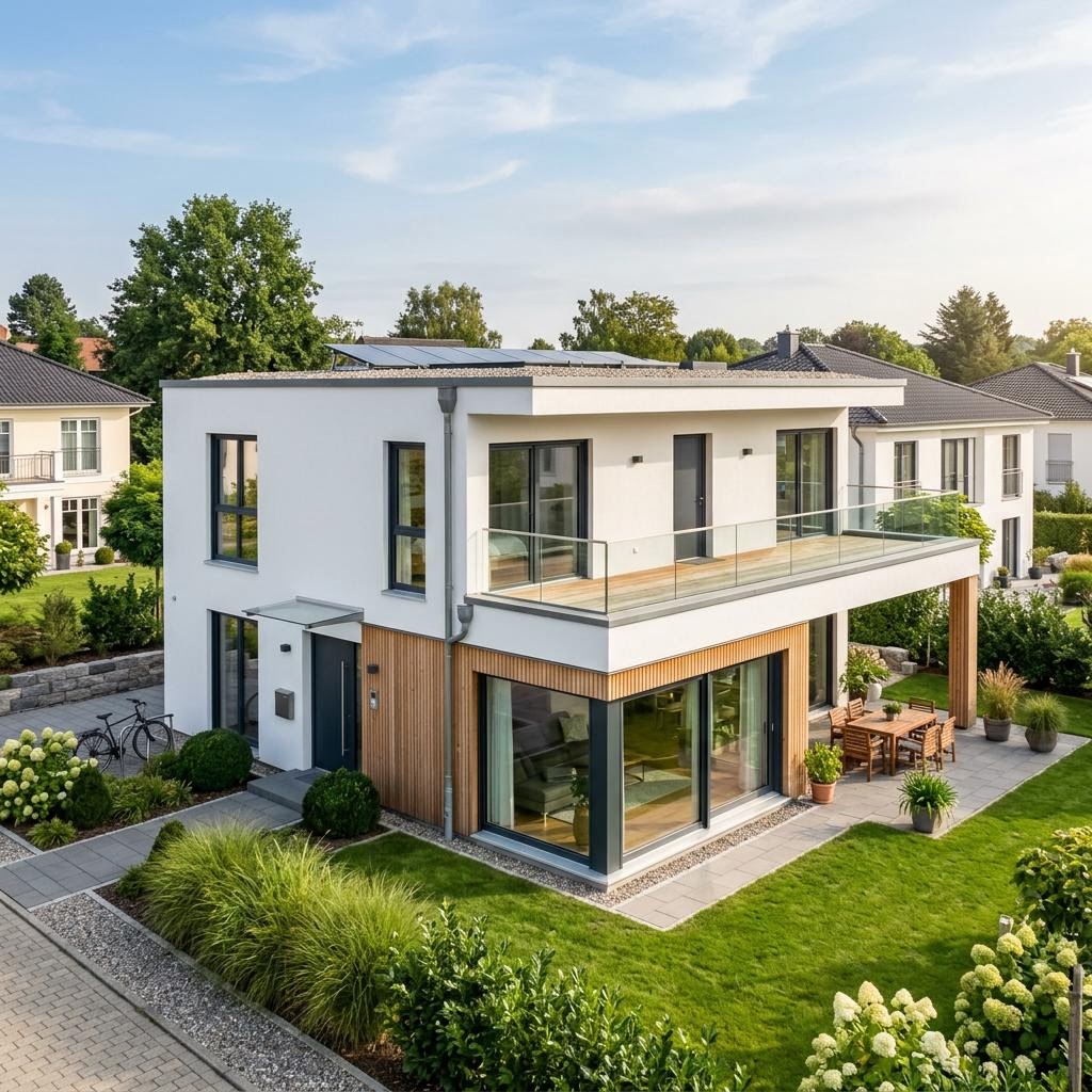 Kubuswoning Kubushaus Cube 150 van LUXHAUS met plat dak — prefab woning van 150 m²