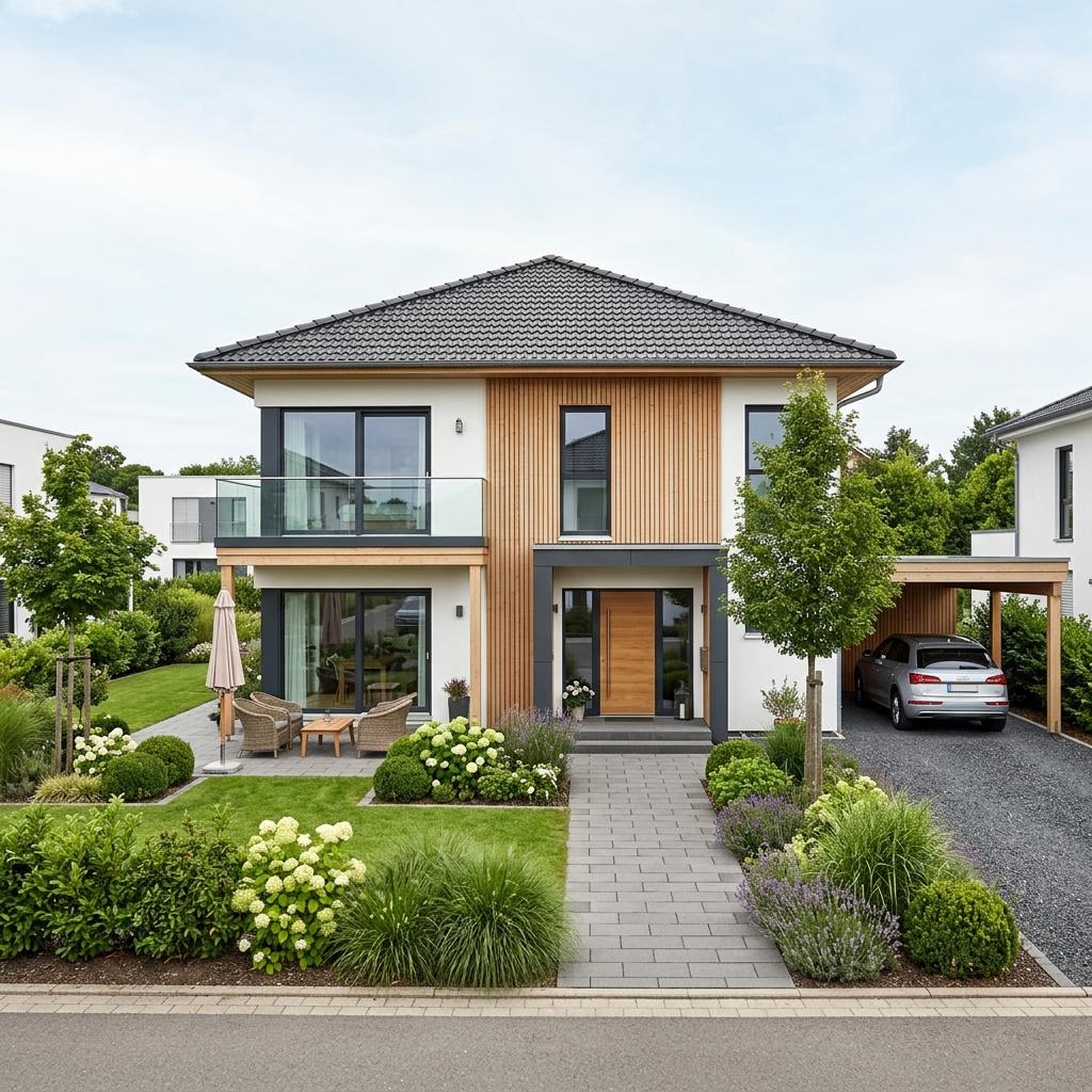 Luxevilla Walmdach 220 van LUXHAUS met schilddak — prefab woning van 220 m²