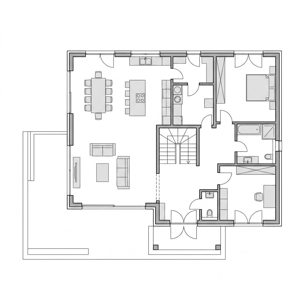 Plattegrond Walmdach 220 van LUXHAUS — 220 m², 6 kamers