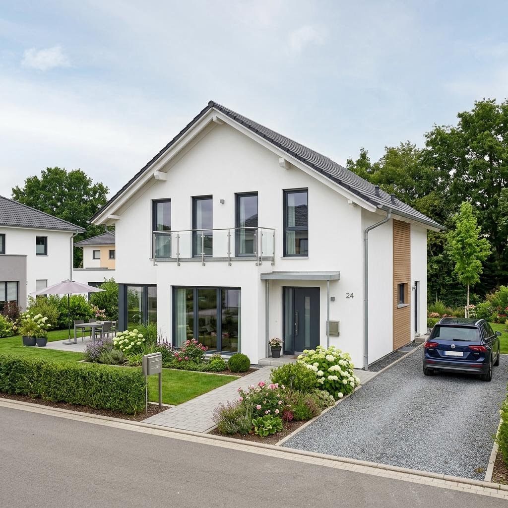 Casco prefab woning FamilyStyle 24.01 S van massa haus met zadeldak — prefab woning van 235 m²